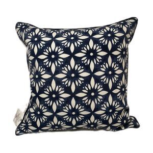 Decorative Cushion 16” Blue and White Geometric Print